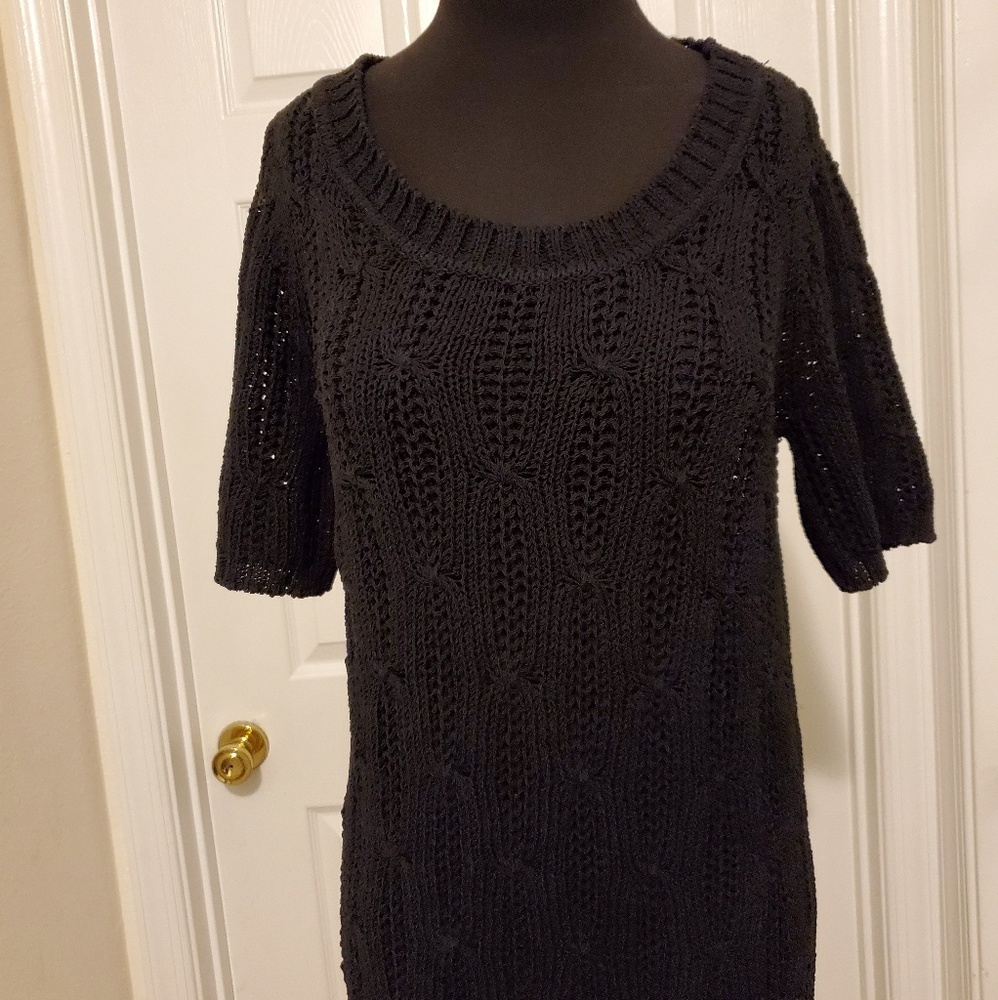 Calvin Klein Crochet New Black Blouse. Size: M
